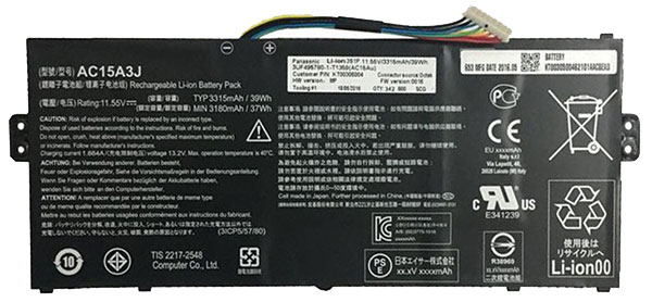 Remplacement Batterie PC PortablePour Acer Chromebook R 11 C738T C10X