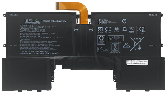 Remplacement Batterie PC PortablePour hp Spectre 13 V116TU(Y8J12PA)