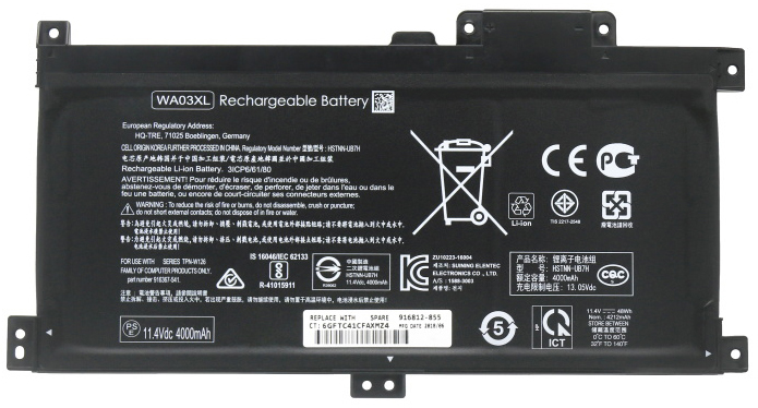 Remplacement Batterie PC PortablePour hp 916812 855
