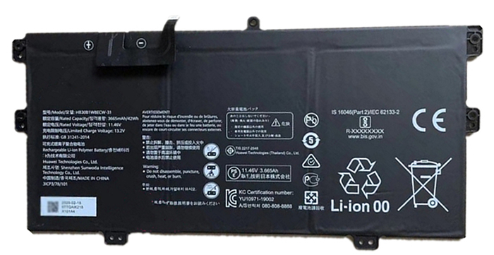 Remplacement Batterie PC PortablePour HUAWEI MateBook X 2020 EUL W19P