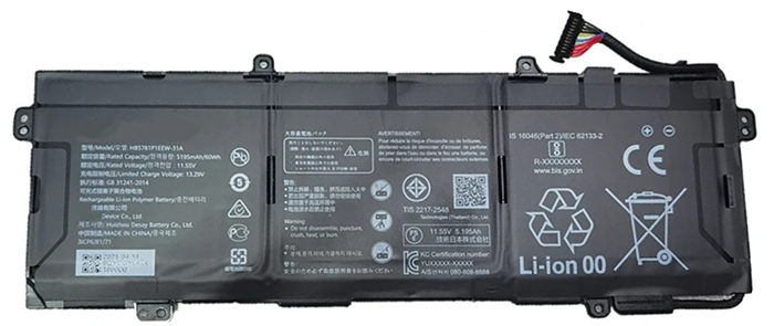 Remplacement Batterie PC PortablePour HUAWEI HB5881P1EEW 31A
