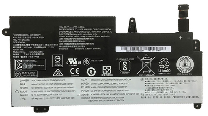 Remplacement Batterie PC PortablePour LENOVO SB10K97593