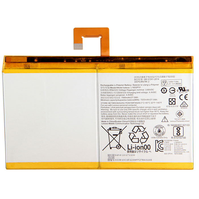 Remplacement Batterie PC PortablePour lenovo TAB TB X704A