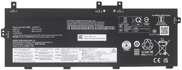 Remplacement Batterie PC PortablePour LENOVO ThinkPad X13 Yoga Gen 2